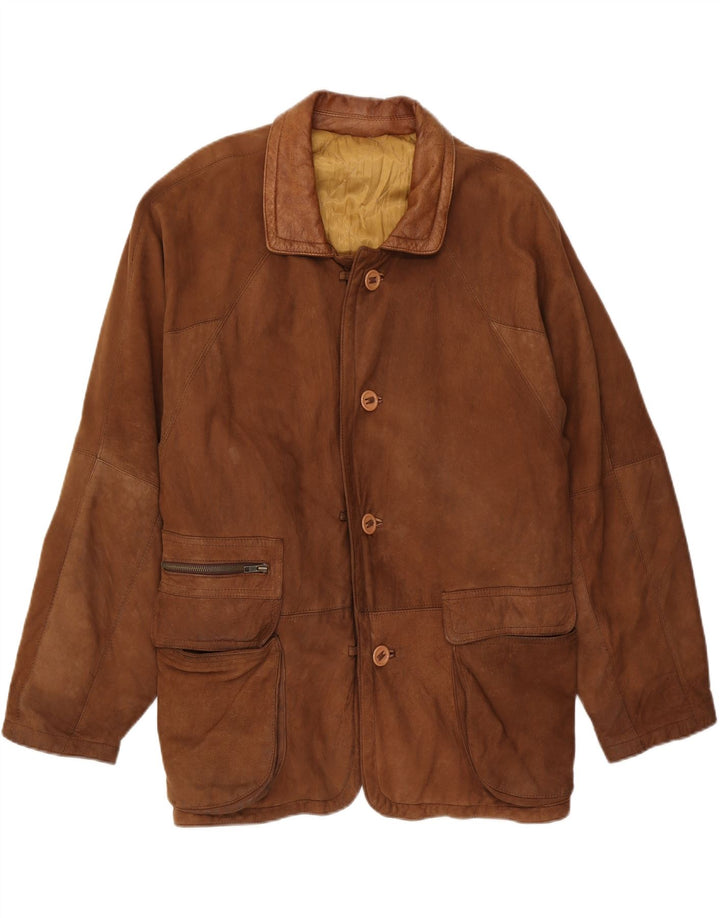 veste en cuir homme vintage IT 52 XL Marron