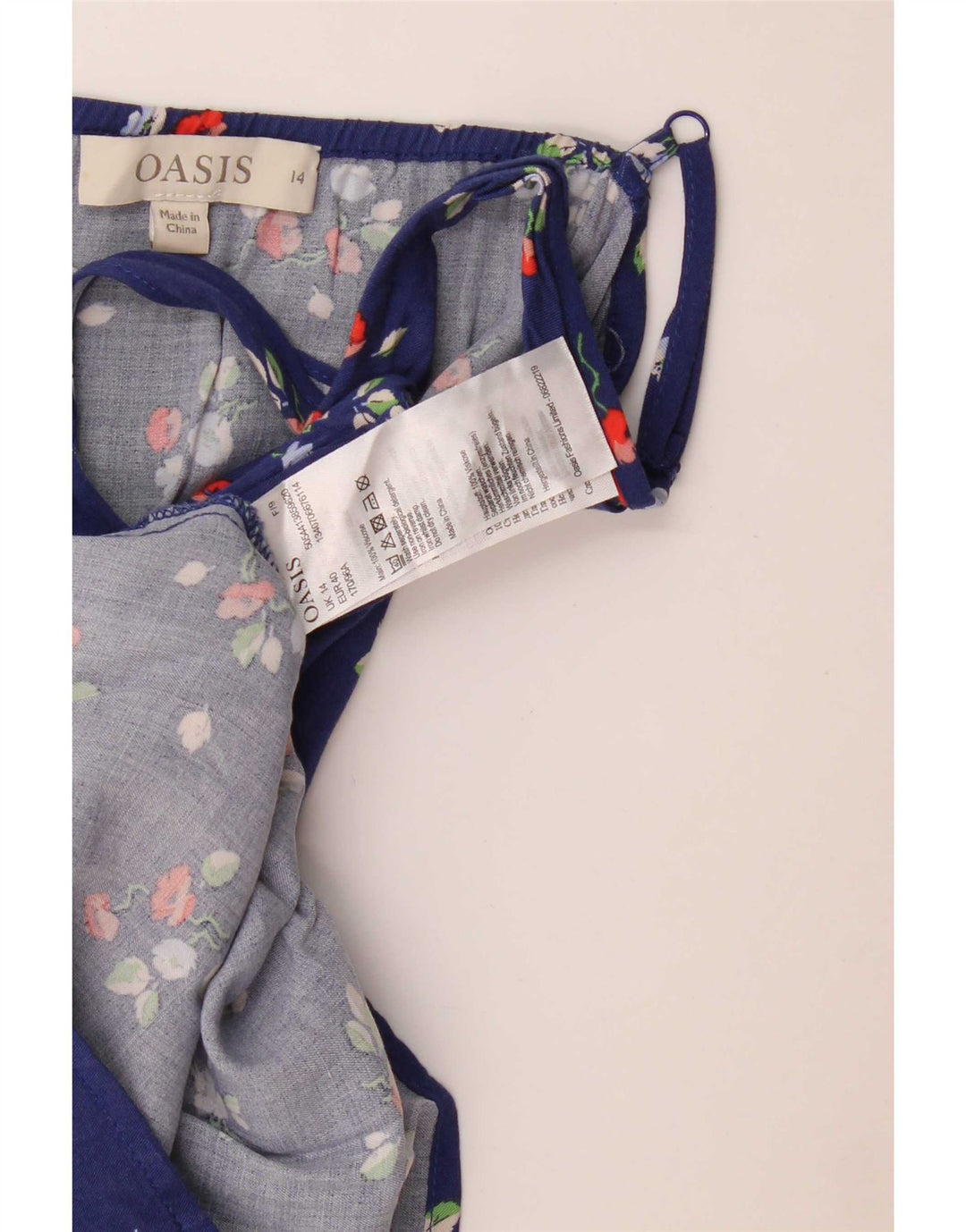 Oasis Caraco Femme UK 44 Bleu Moyen Floral Viscose