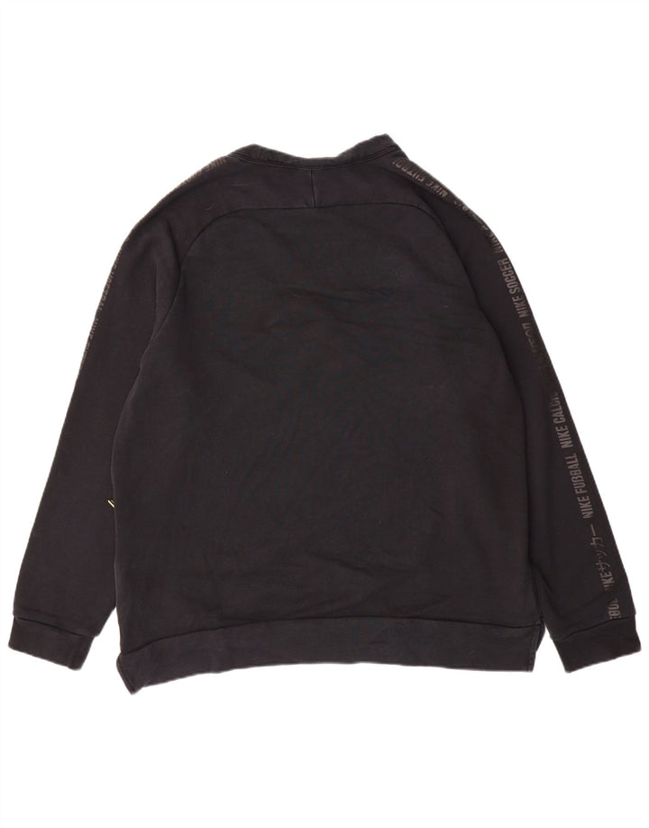 Nike Sweat-shirt graphique pour homme en coton noir Taille L