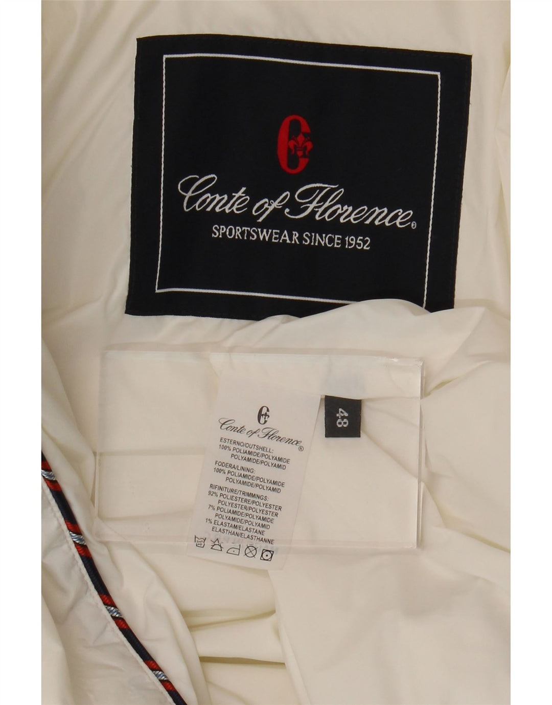 Conte of Florence Blouson Bomber Graphique Femme IT 48 XL Blanc Polyamide