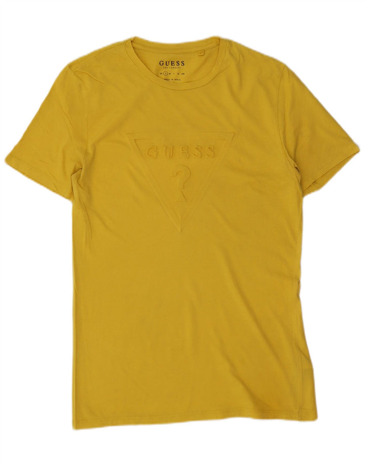 Guess T-Shirt Graphique Homme Petit Jaune Coton