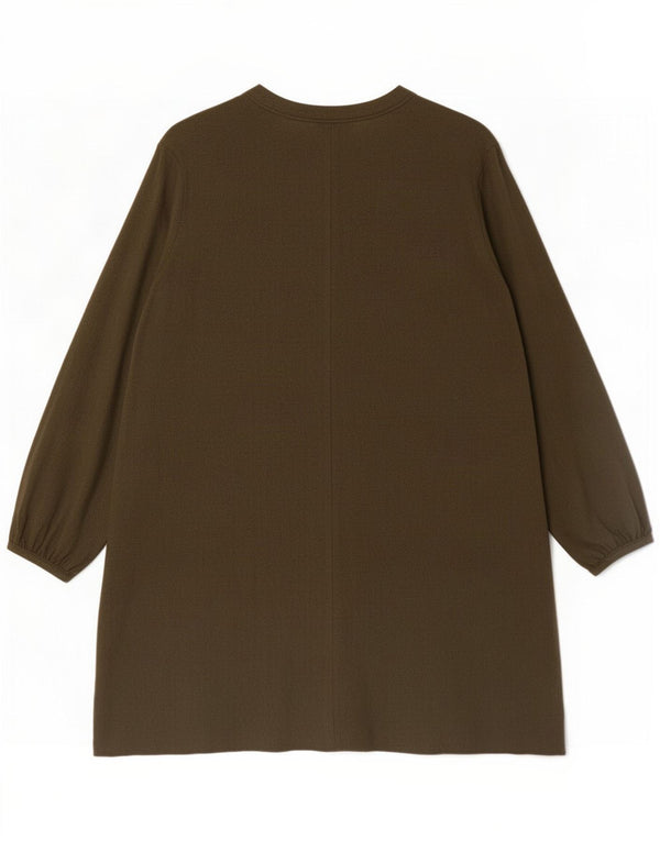 Benetton Robe trapèze à manches longues pour femme UK 44 Kaki moyen