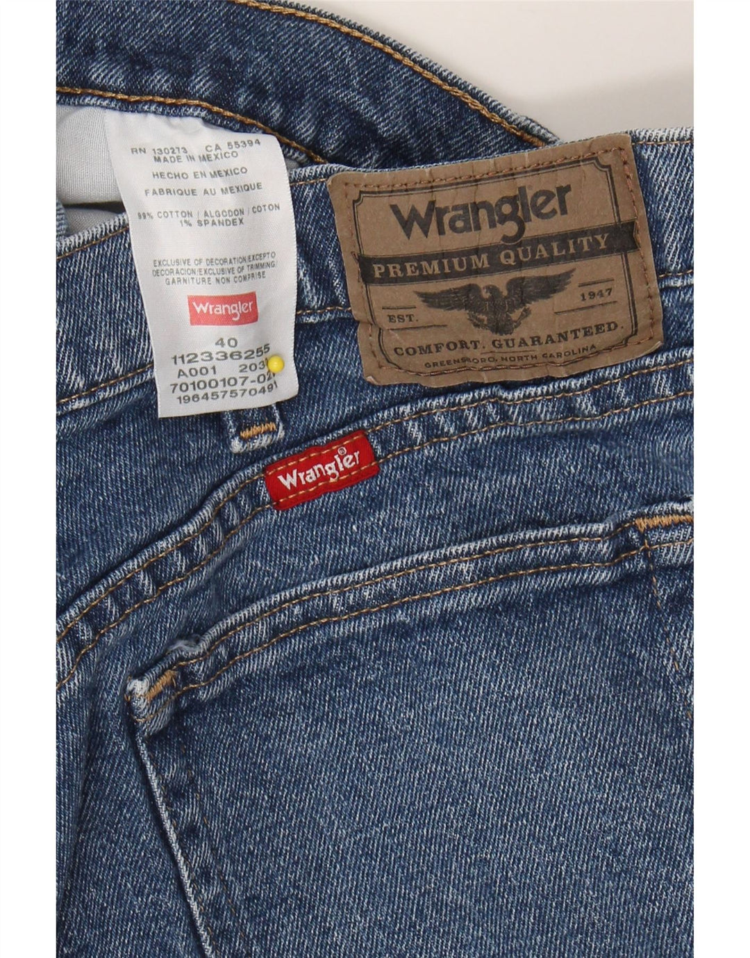 WRANGLER Mens Denim Shorts W40 XL Blue Cotton Vintage Wrangler and Second-Hand Wrangler from Messina Hembry 