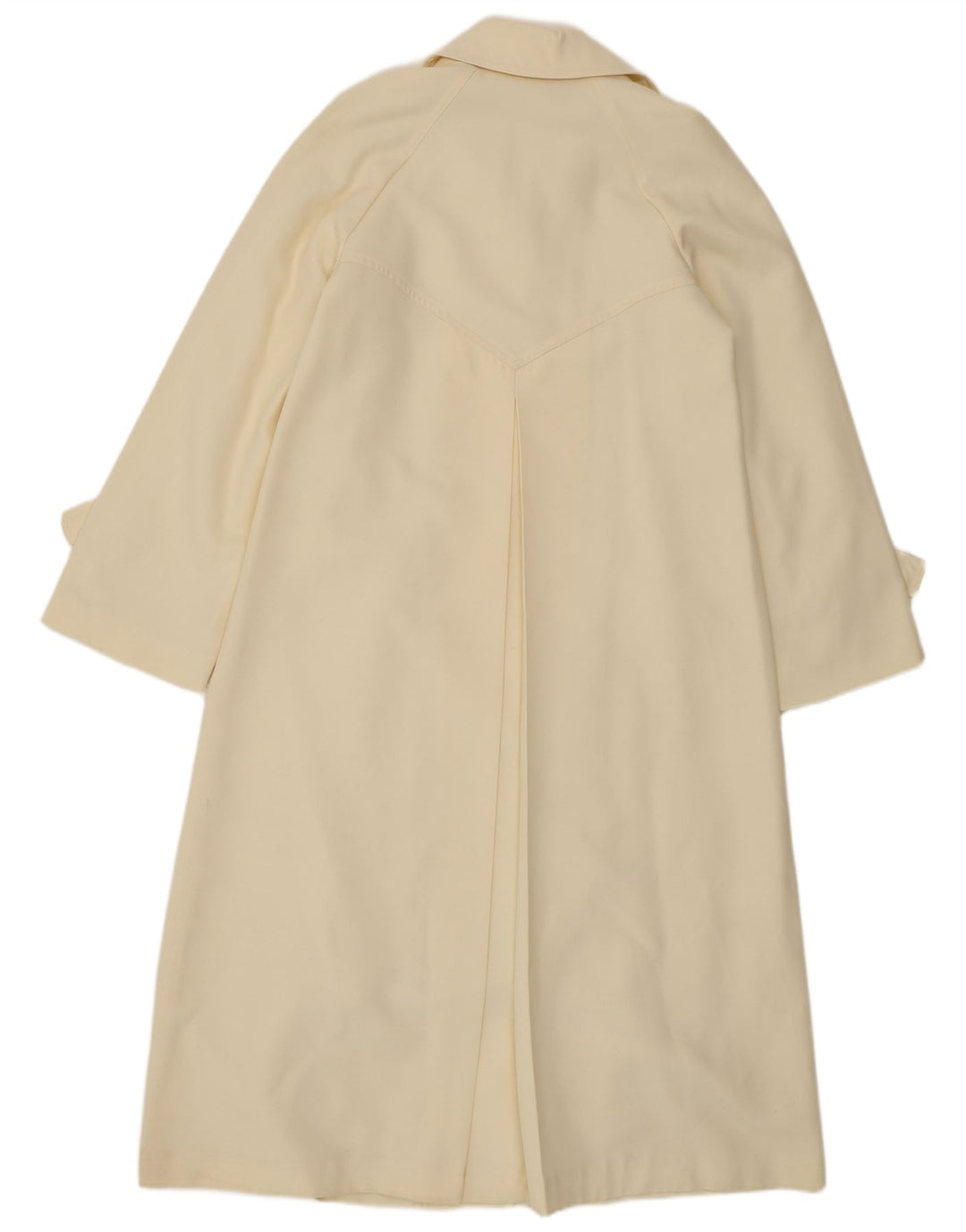 vintage Femme Trench Coat UK 8 Petit Off White Polyester