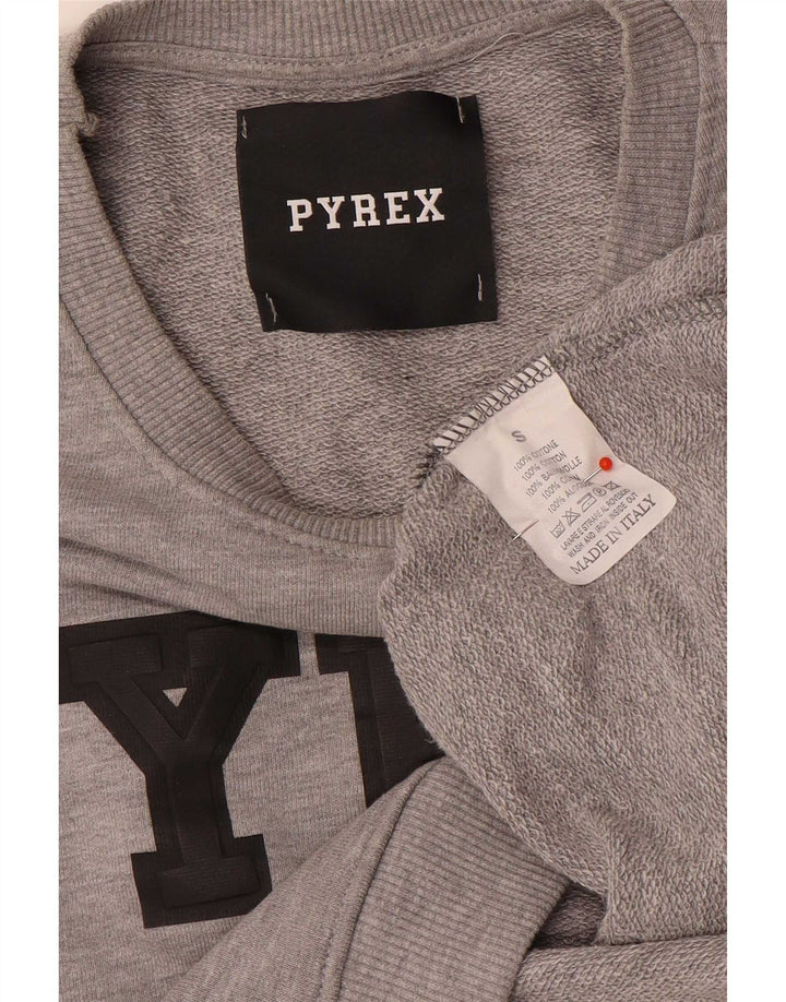 Pyrex Sweat-shirt court surdimensionné pour femme UK 10 Petit Gris