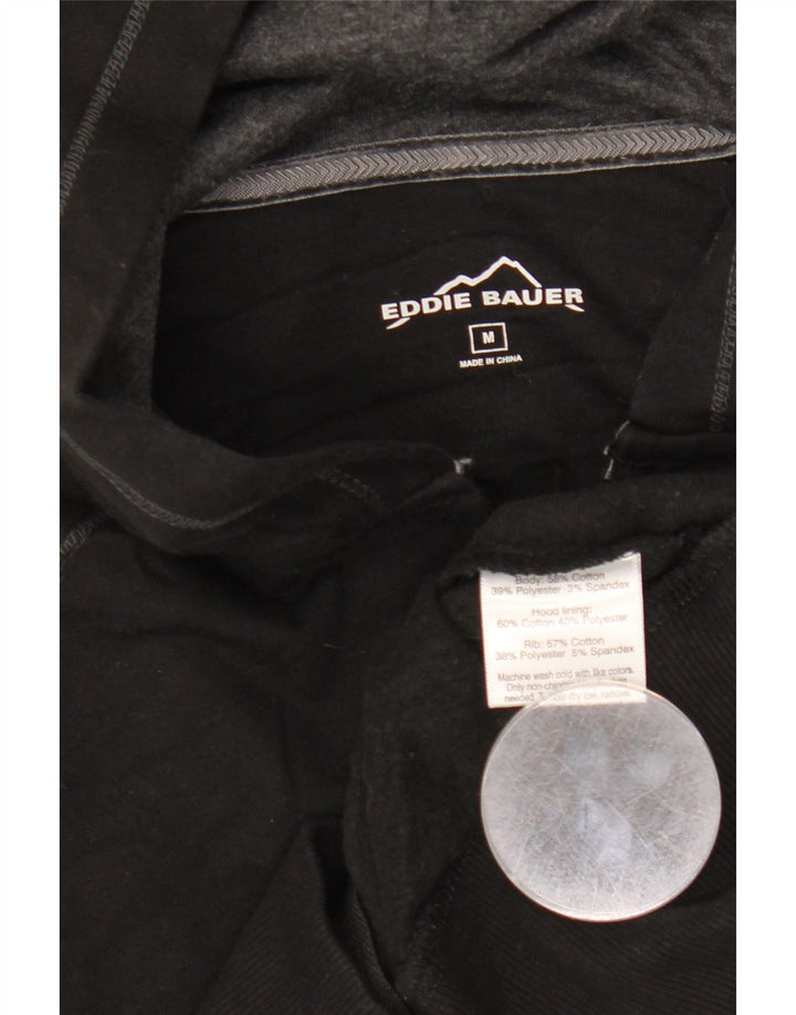 EDDIE BAUER Pull à capuche zippé pour femme UK 14 Coton noir moyen