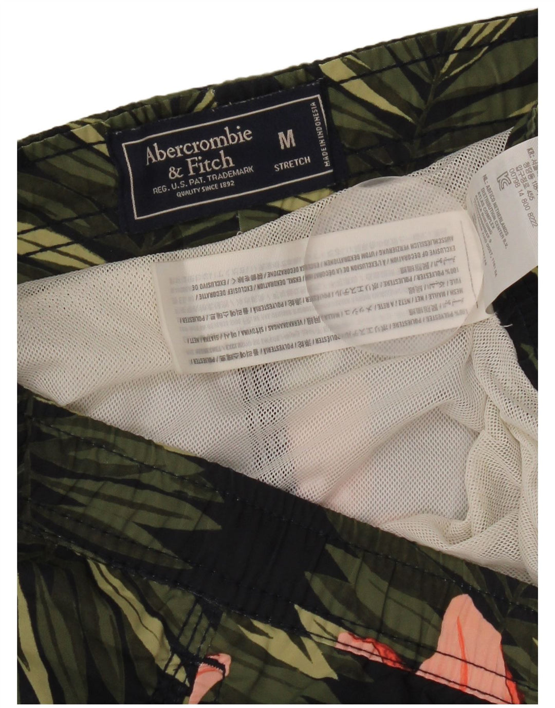 Abercrombie & Fitch Short de bain pour homme en polyester floral noir moyen