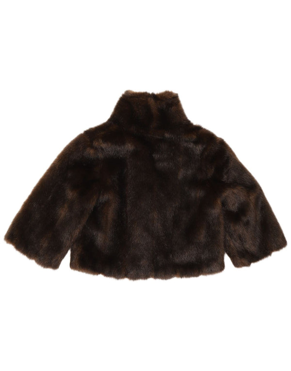 Nikita Veste boléro courte à manches 3/4 en fausse fourrure pour femme UK 12 Marron moyen