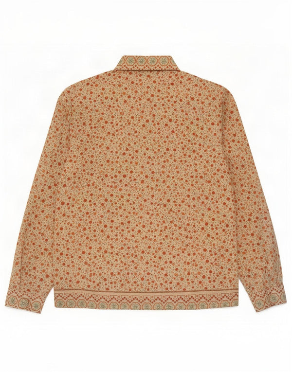 Chemisier chemise femme vintage UK 14 Polyester floral beige moyen