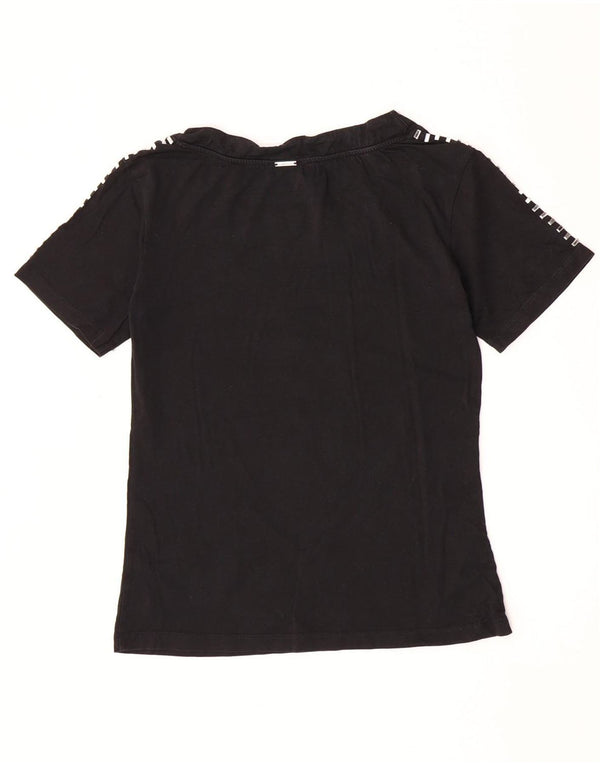Liu Jo T-Shirt Femme Top UK 10 Small Noir Coton
