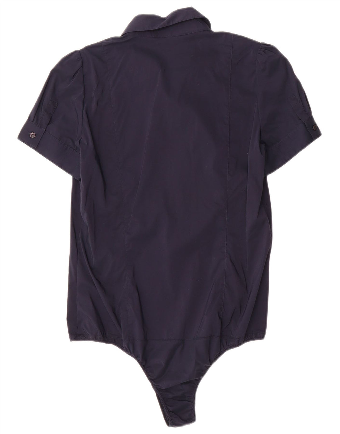 Atos Lombardini Body chemise à volants sur le devant pour femme IT 46 Large Bleu marine