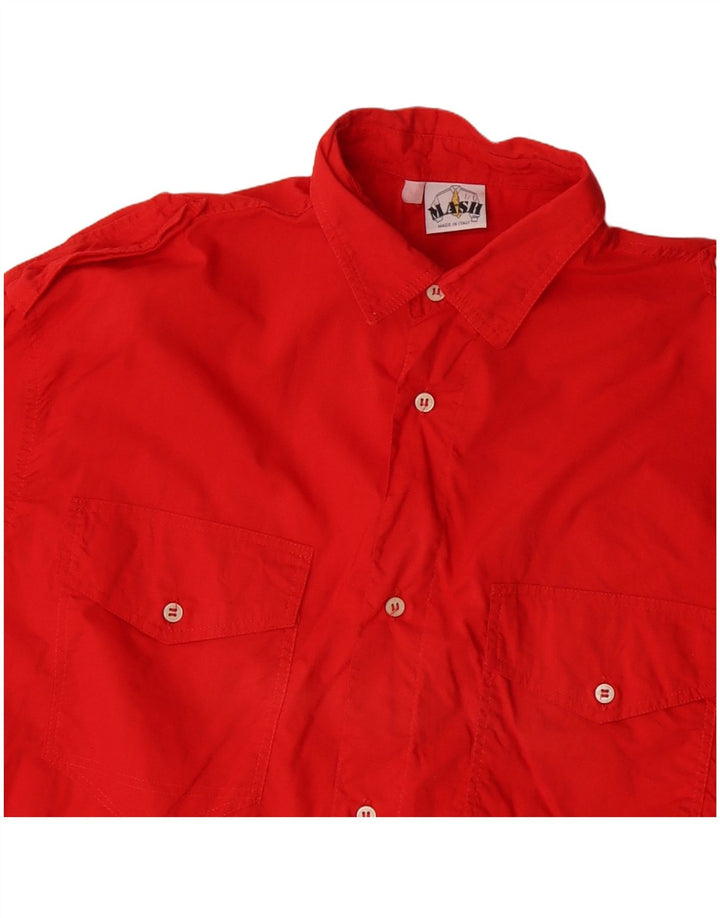 MASH Chemise Militaire Homme Rouge Moyen Coton