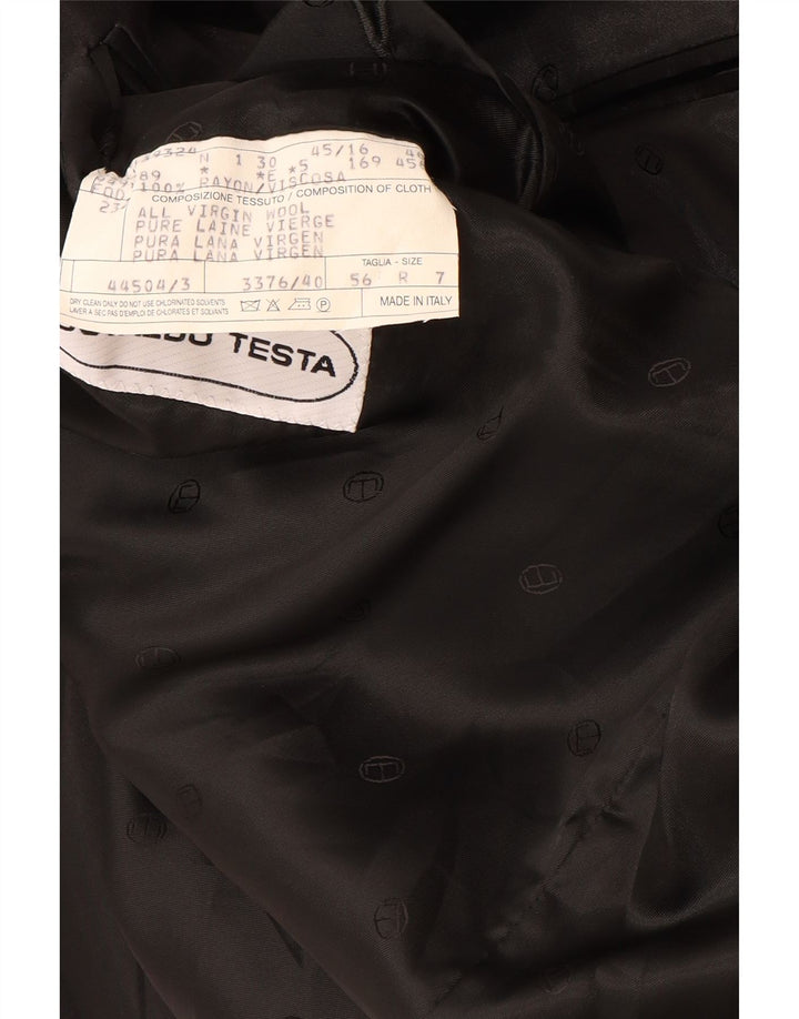 Osvaldo Testa Veste blazer double boutonnage pour homme UK 40 Large Noir