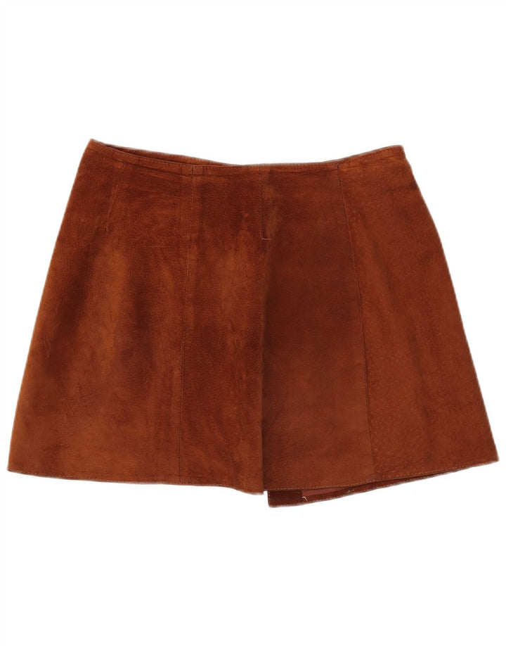 jupe en daim femme vintage Grande W32 Cuir Marron