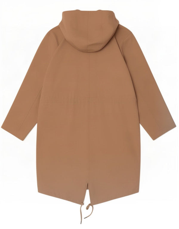 Whistles Veste Parka à capuche pour femme UK 10 Petit coton beige