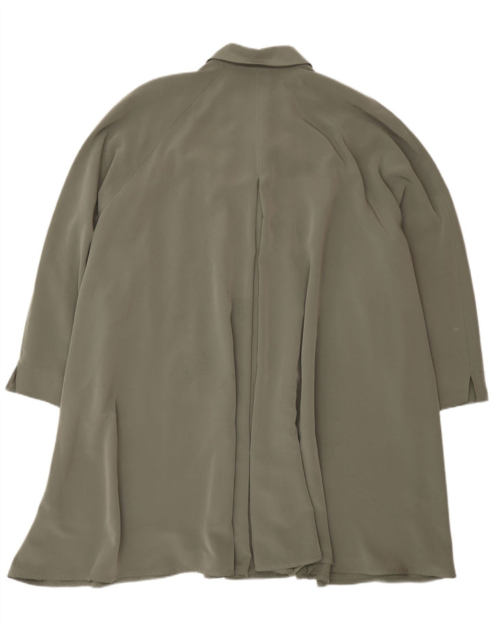 vintage Femmes Loose Fit Overcoat UK 20 2XL Vert Polyester