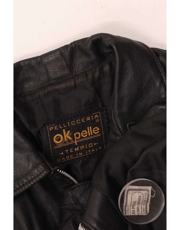 Pellicceria Veste en cuir pour femme UK 14 Medium Noir
