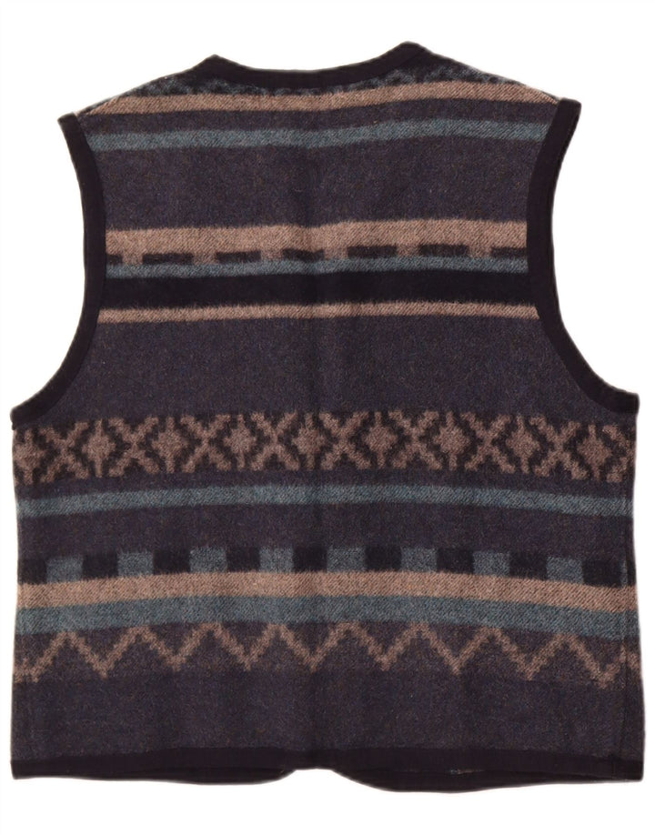 gilet homme vintage Moyen Bleu Fair Isle Wool