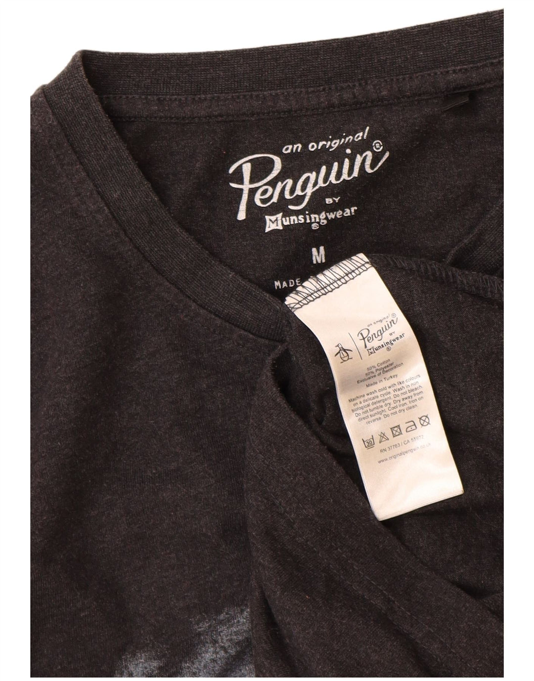 Penguin T-Shirt Graphique Homme Noir Moyen Coton