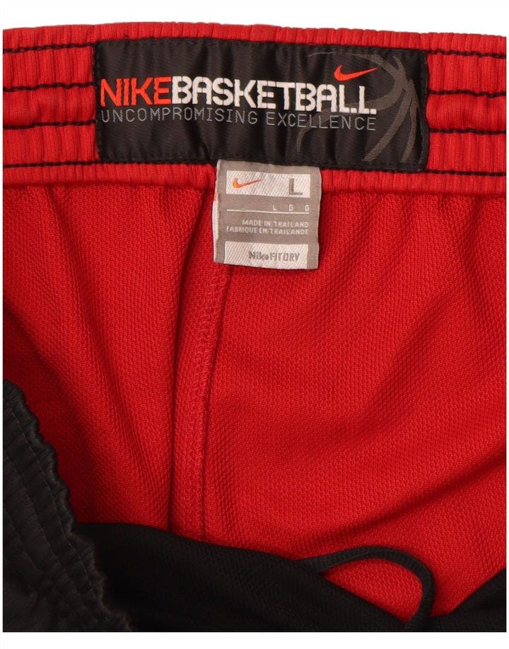 Nike Short de sport graphique pour homme en polyester color block Noir Taille L