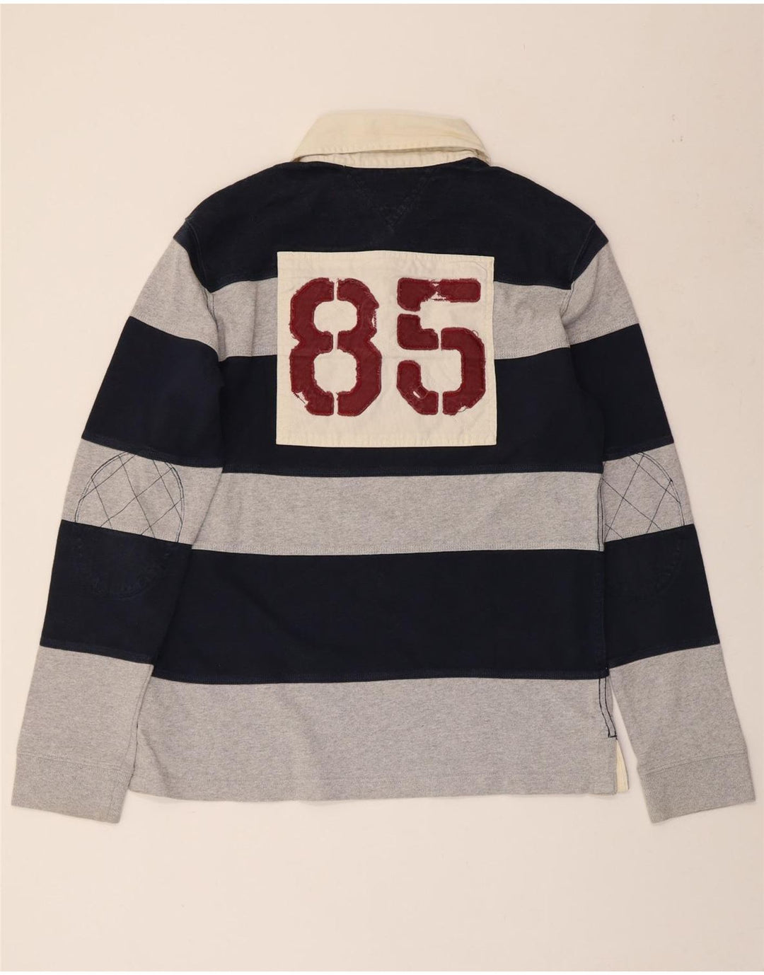 TOMMY HILFIGER Polo de Rugby Graphique pour Homme Grand Bleu Marine Rayé