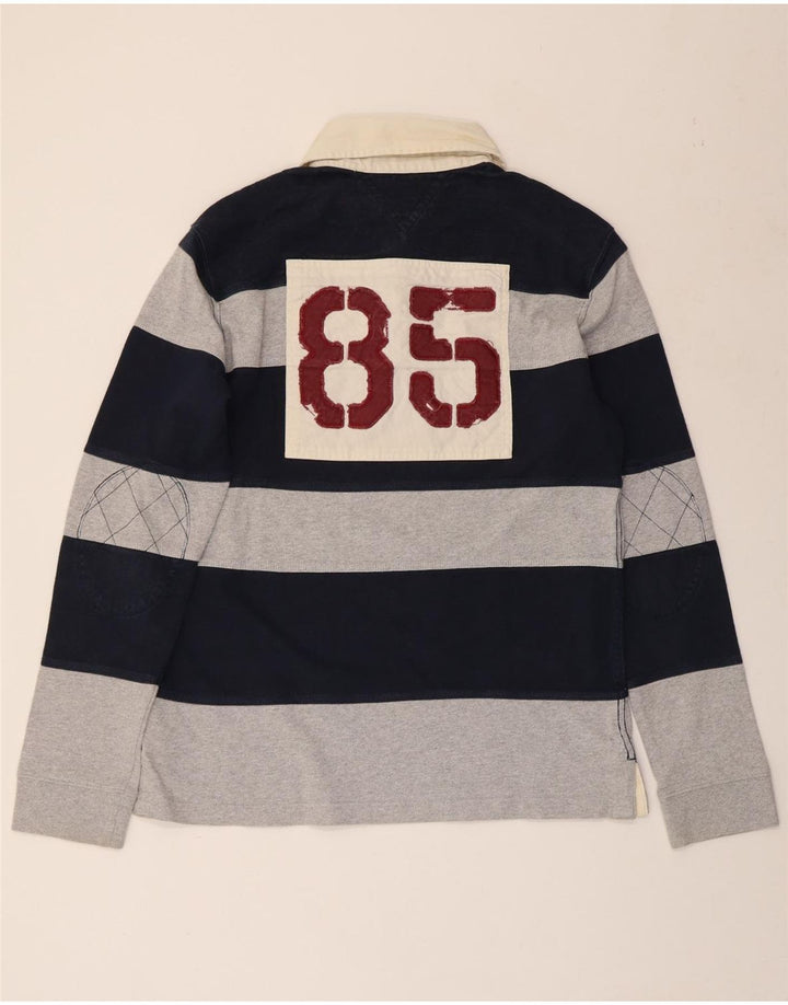 TOMMY HILFIGER Polo de Rugby Graphique pour Homme Grand Bleu Marine Rayé