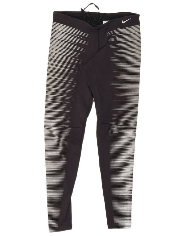 NIKE Legging Dri Fit pour femme UK 8 Petit nylon à fines rayures gris