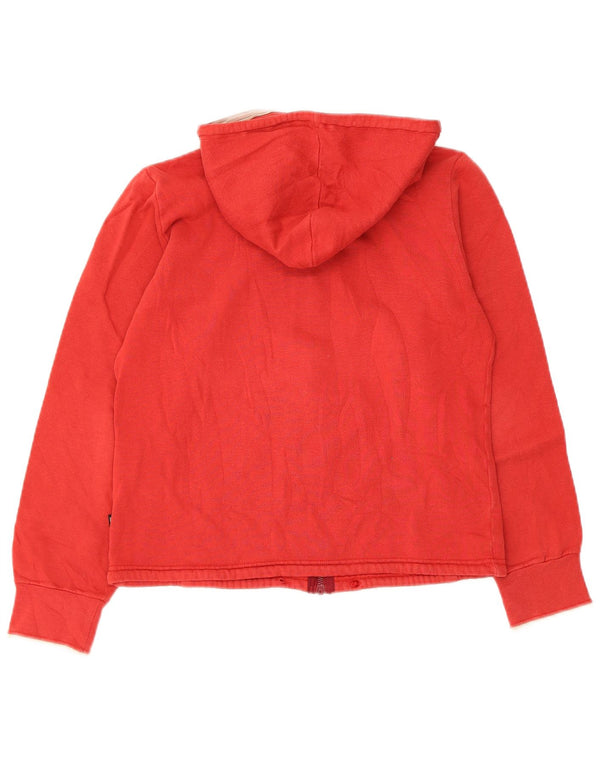 Napapijri Pull à capuche zippé pour femme UK 10 Small Rouge Coton
