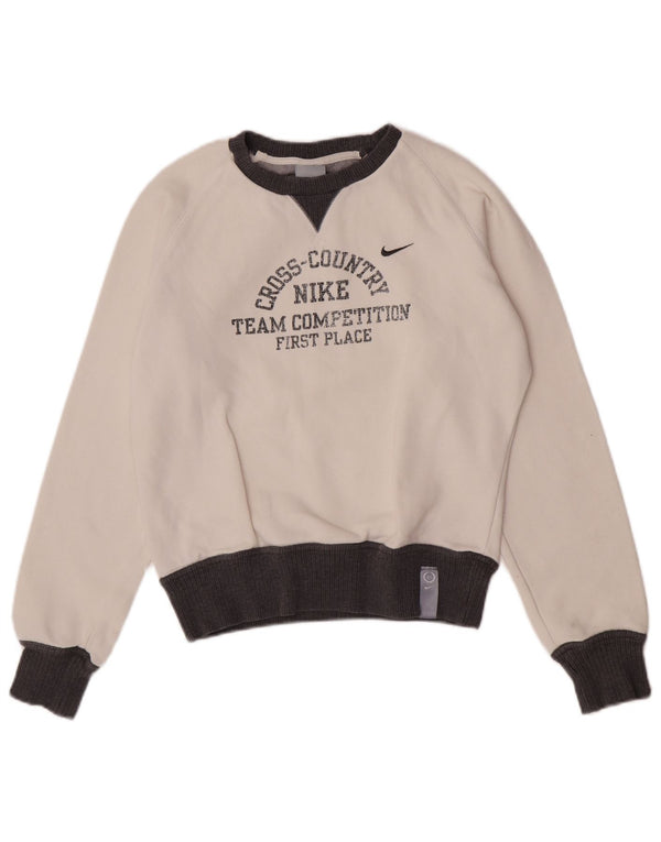 Nike Sweat-shirt graphique pour femme UK 8/10 Petit color block blanc