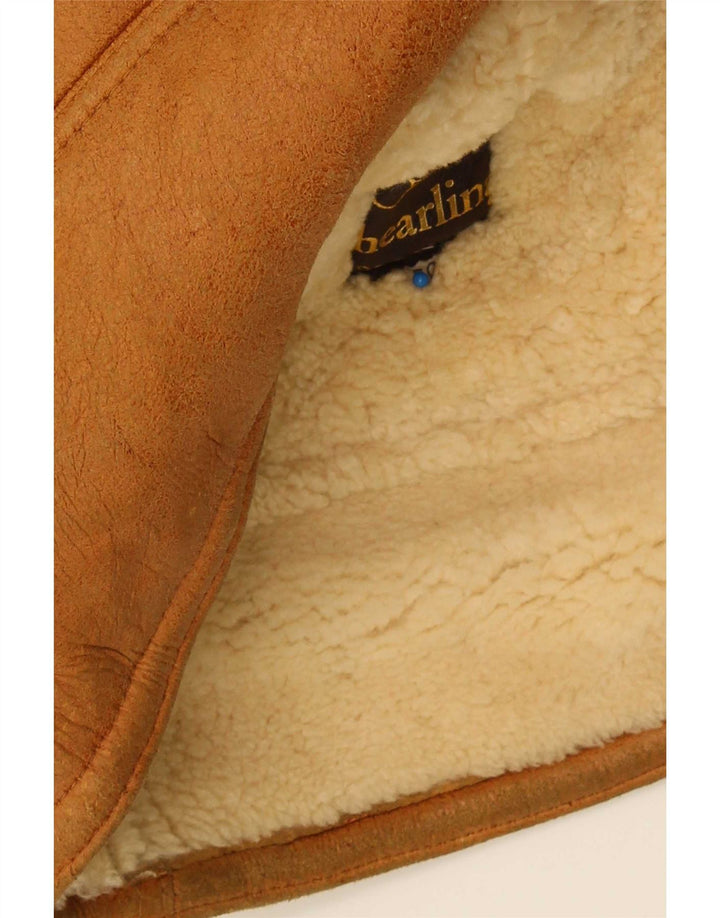 vintage Mens Shearling Coat IT 50 Grand Brun