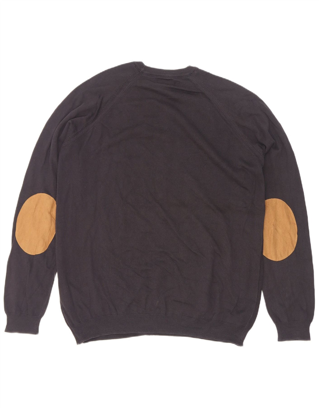 Zara Pull à col rond pour homme en coton noir Large