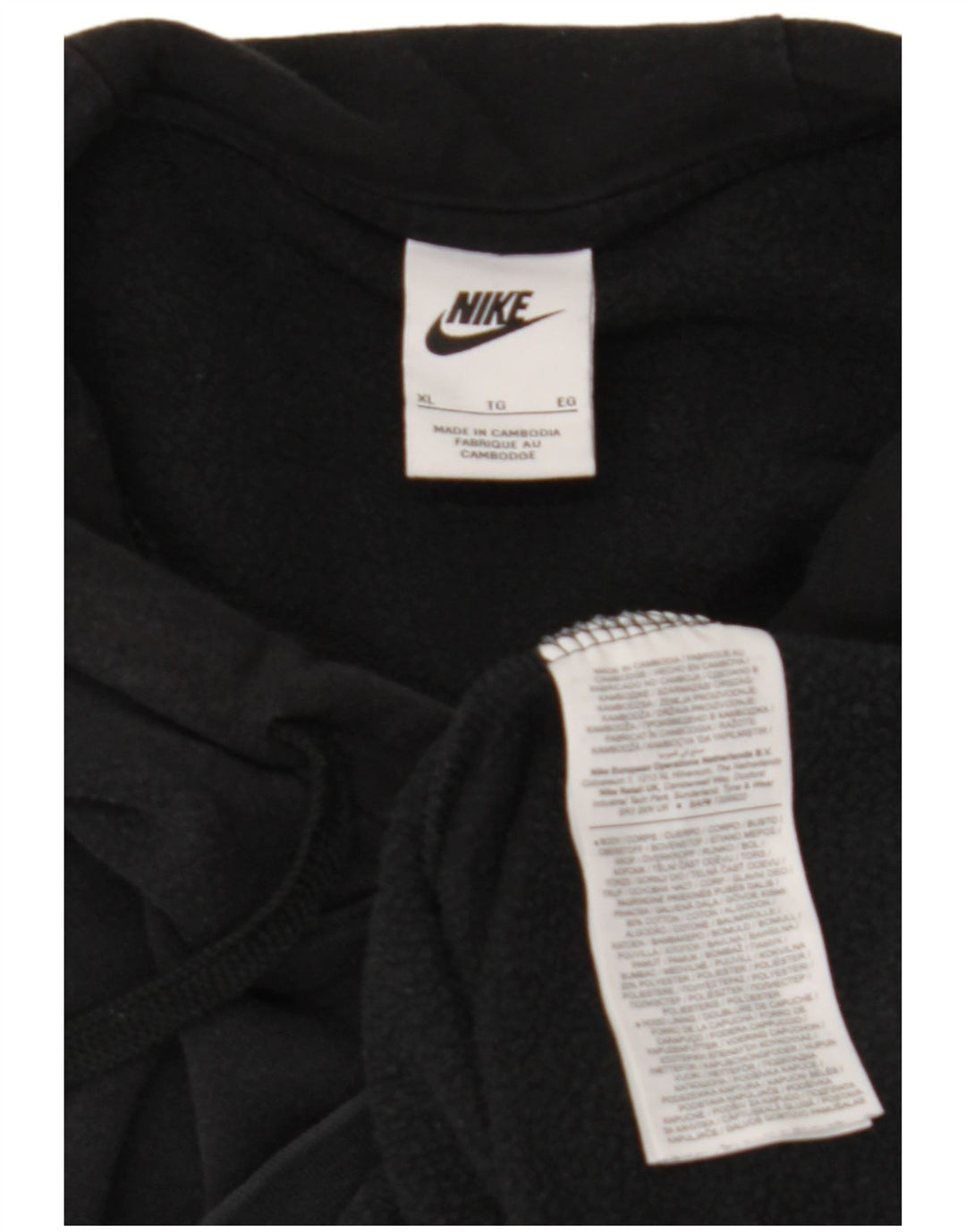 NIKE Pull à capuche pour homme XL en coton noir