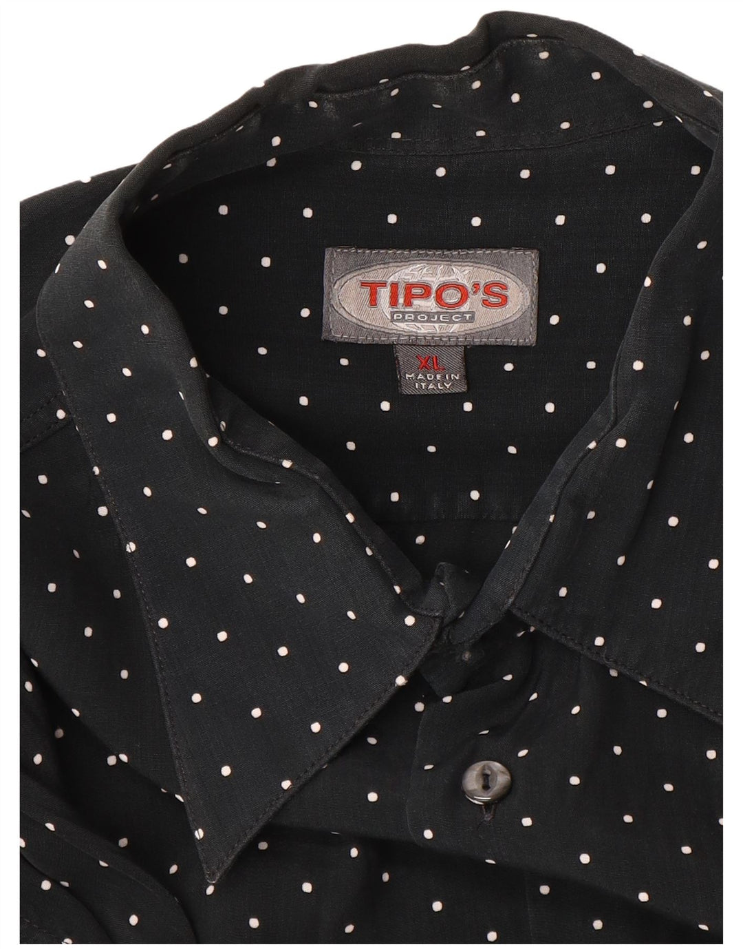 TIPO'S Chemise à manches courtes pour homme XL Noir à pois