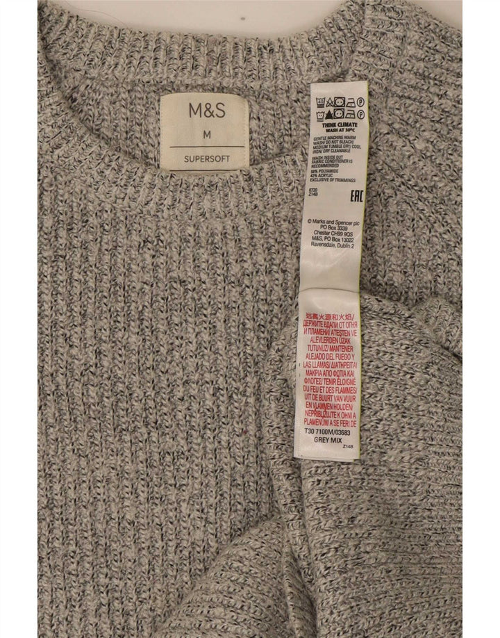 Marks & Spencer Pull Col Ras du Cou Homme Gris Moyen Polyamide