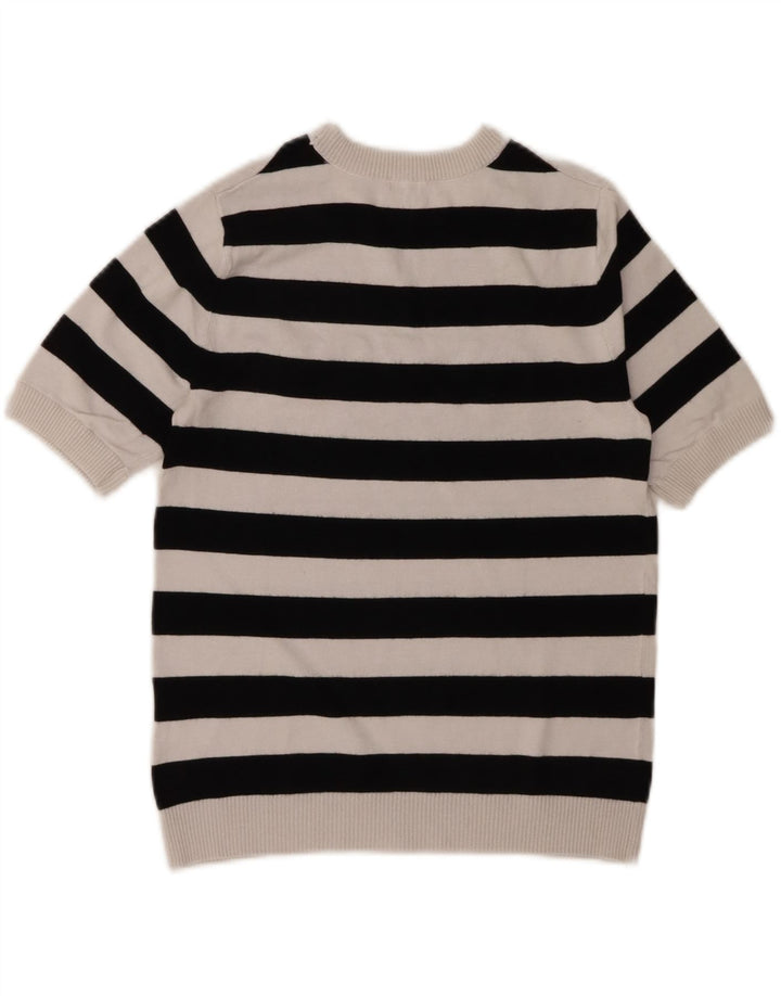 Guess Pull graphique à col rond pour femme UK 12 Viscose blanc moyen