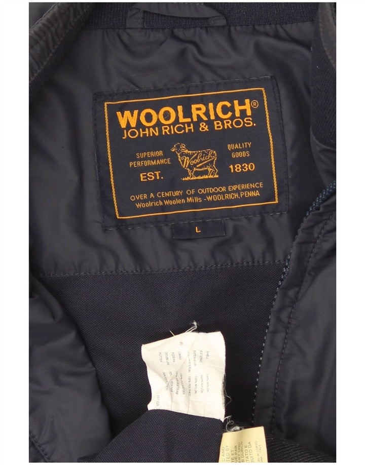 Woolrich Veste coupe-vent pour homme UK 40 Large Bleu marine Nylon