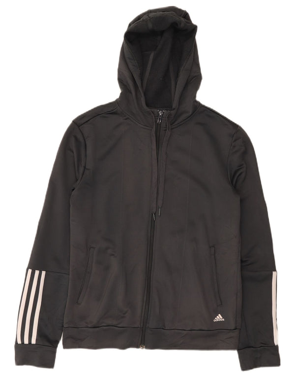 Adidas Climalite Zip Sweat à capuche pour femme UK 12/14 Gris moyen Polyester