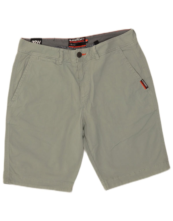 Superdry Short Chino Slim Fit W32 Homme Vert Moyen Coton