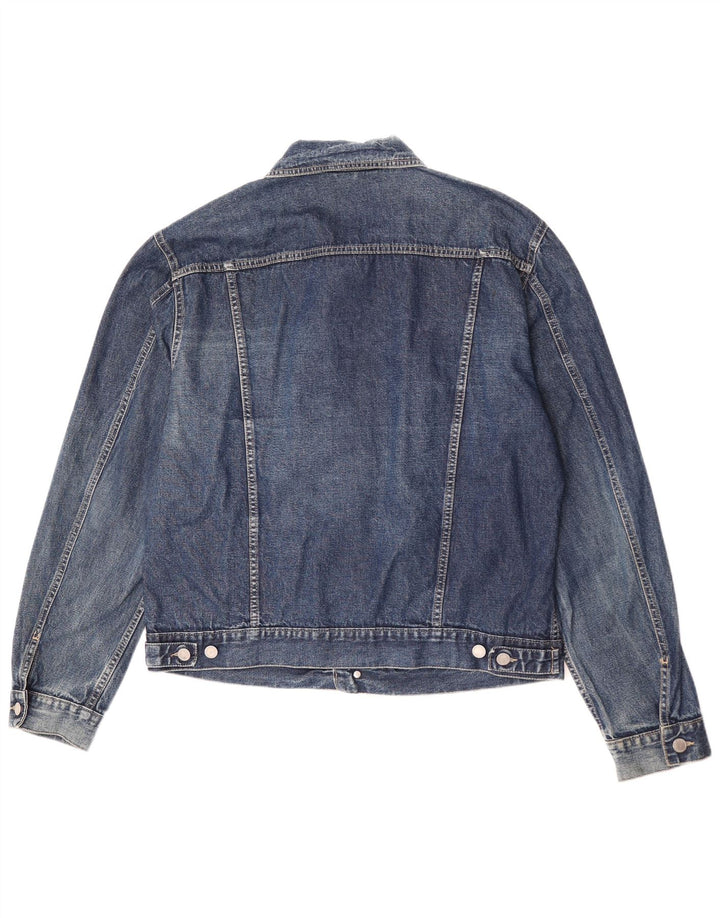 Benetton Veste en Jean Homme UK 42 XL Bleu Coton