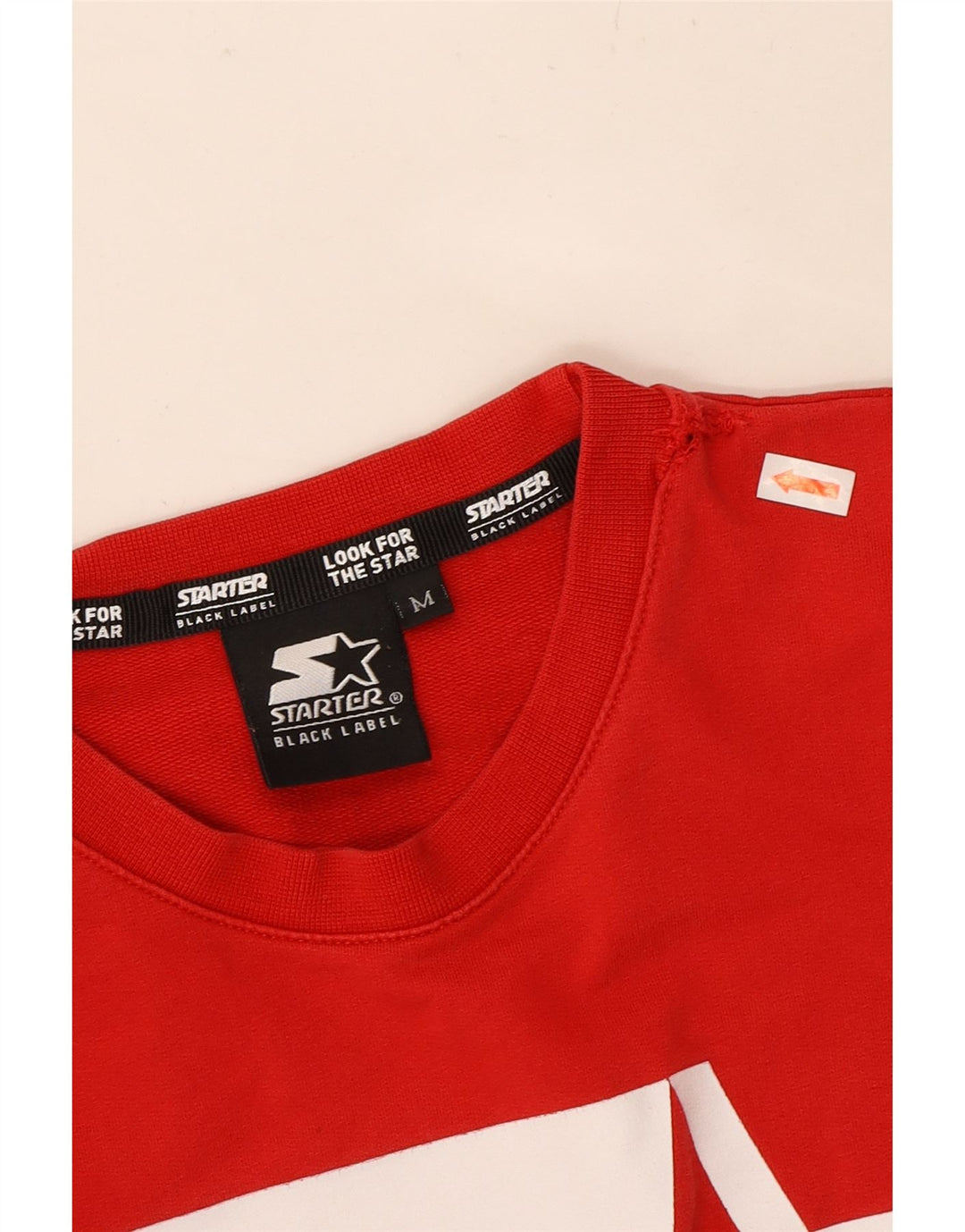 STARTER Mens Graphic Sweatshirt Jumper Medium Red Cotton Vintage Starter and Second-Hand Starter from Messina Hembry 