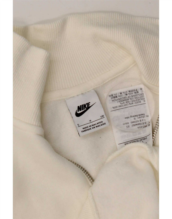 Nike Sweat-shirt surdimensionné à col zippé pour femme UK 10 Petit Blanc