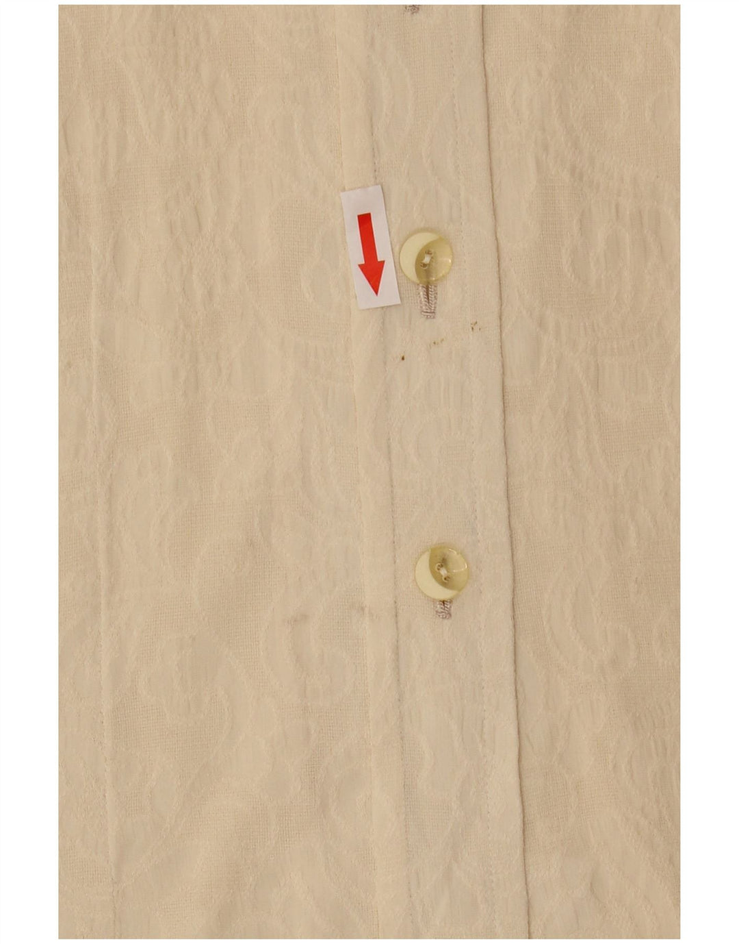 vintage Femmes Voir À Travers Chemise Blouse UK 14 Beige Moyen