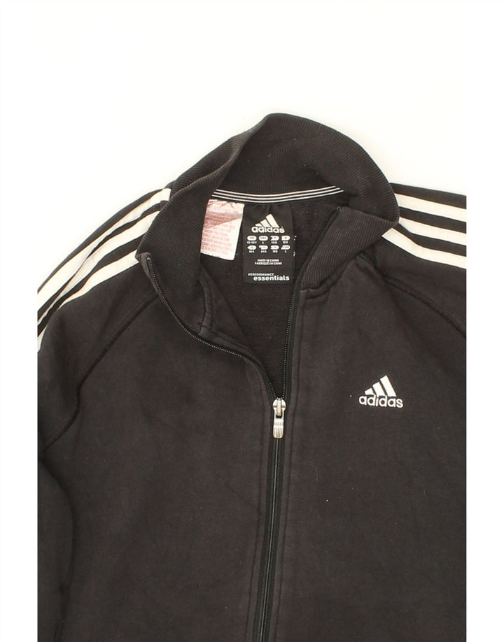 ADIDAS Boys Tracksuit Top Jacket 13-14 Years Black Cotton Vintage Adidas and Second-Hand Adidas from Messina Hembry 