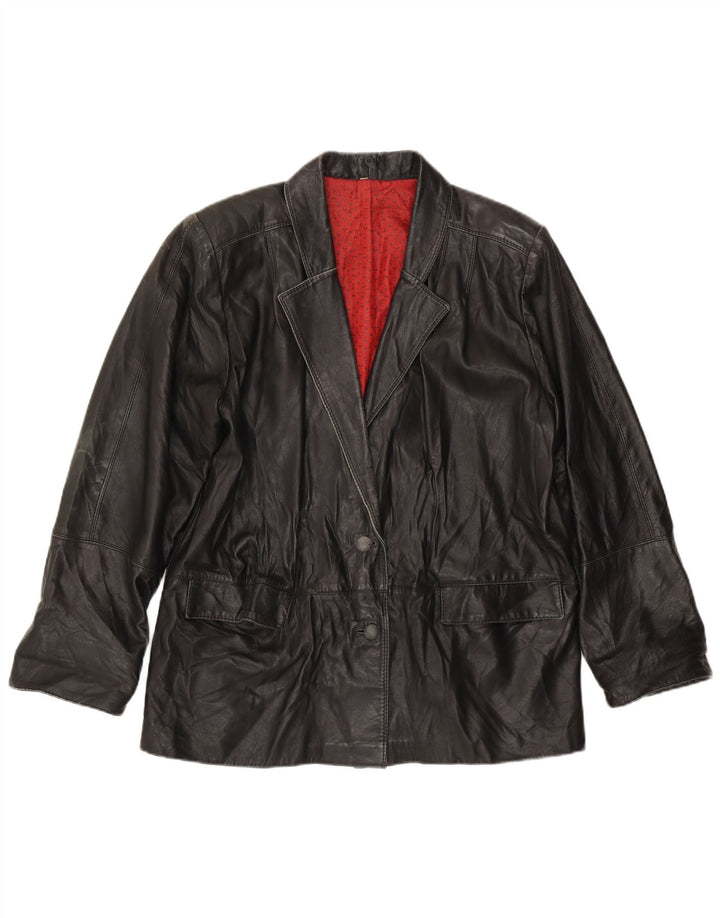 Veste en cuir femme vintage IT 50 XL Cuir noir