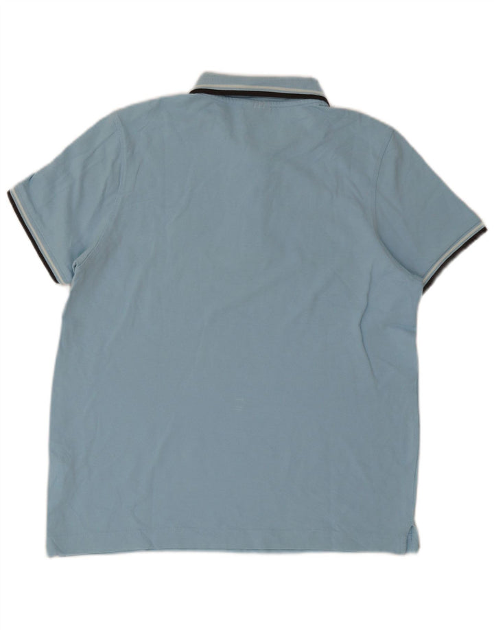 Lotto Polo Homme Large Bleu Rayé Coton