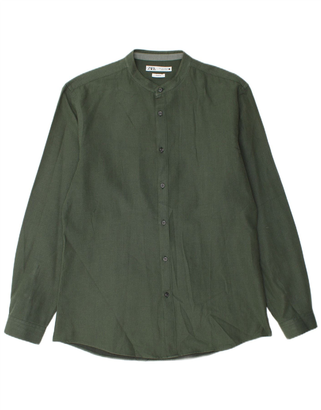 Zara Chemise Slim Fit Homme Vert