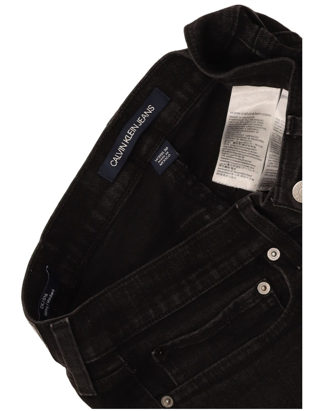 CALVIN KLEIN Jean Moulante Skinny W31 L30 Homme Gris Coton