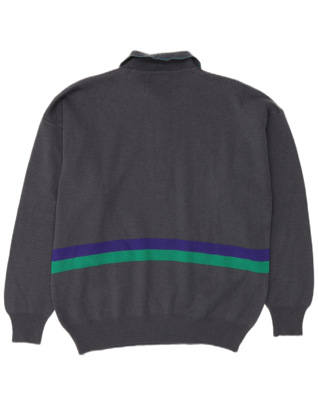 SETTEBELLO Pull à col polo pour homme en laine color block gris Taille L