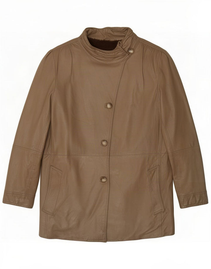 Veste Shearling Femme Vintage UK 14 Kaki Moyen