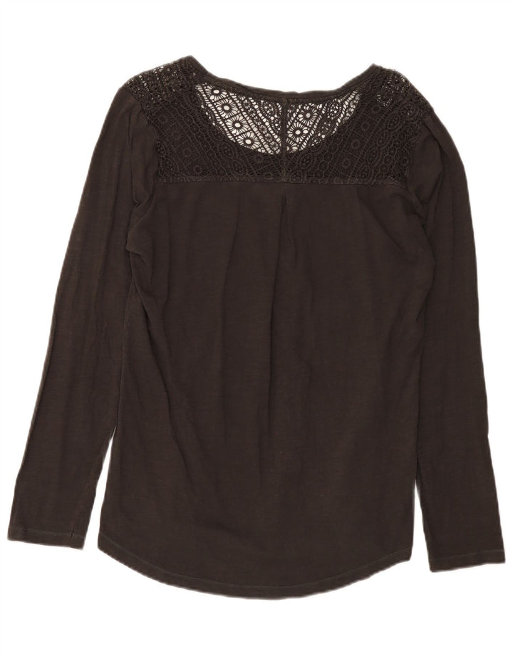 Fat Face Haut à manches longues pour femme UK 16 Large Marron Coton